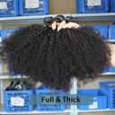 Mongolian Afro Kinky Curly Hair Bundle Set Quality Extensions