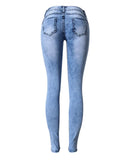 Summer Style Low Waist Sky Blue Patchwork Skinny Tights