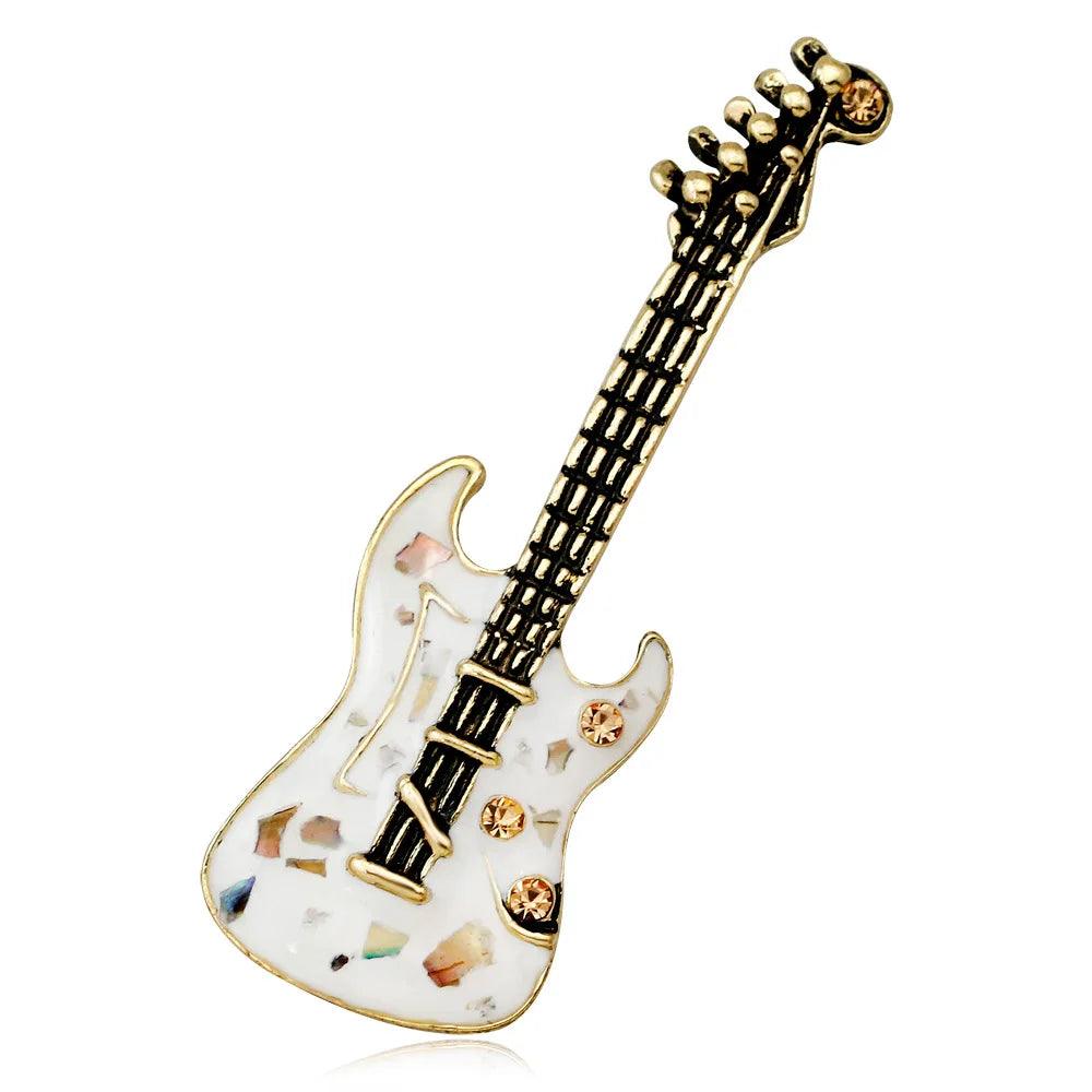 Guitar Shaped Brooches Enamel Apparel Accessory Musical Instruments Lapel Pin Club Badge Brooch