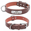 Personalized Leather Dog Collar with ID for Small to Large Pets  ourlum.com Brown S 