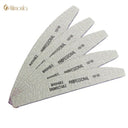 5Pcs/lot Professional Nail Files 100/180 Buffer Double Side Gray Color Curve Banana Nail Art Care Tools High Quality Necok  ourlum.com   