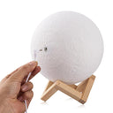 3D Moon Lamp Printed Night Light Remote Control/Touch LED Lunar Moonlight Globe Ball with Wood Stand Base for Kids Bedroom  ourlum.com   