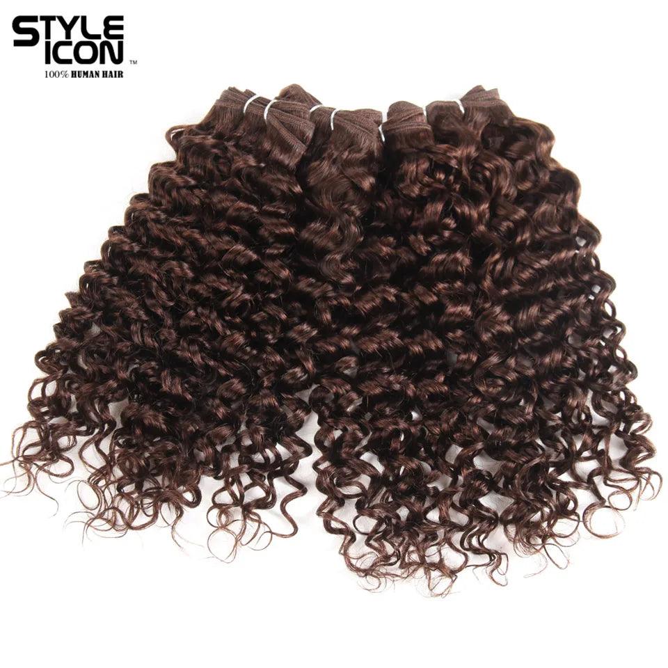 Luxurious Brazilian Jerry Curly Hair Bundle Set - Color 4, 190g, Non-Remy Extensions  ourlum.com   