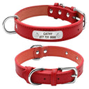 Personalized Leather Dog Collar with ID for Small to Large Pets  ourlum.com Red S 