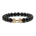 Fitness Charm Bracelet Set: Stylish Natural Stone Beads