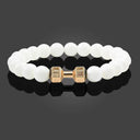 Fitness Charm Bracelet Set: Stylish Natural Stone Beads