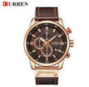 CURREN Leather Military Watch: Stylish Quartz Wristwatch for Men  ourlum.com Rose Black  