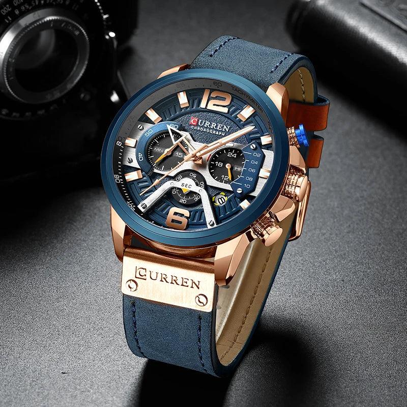 Men's Luxury Analog Leather Sports Watch: Military-Inspired Design  ourlum.com   