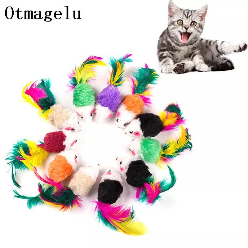 Cute Feather Cat Toys: Interactive Training Supplies for Pets  ourlum.com random colors 5pcs 