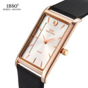 IBSO Classic Men's Fashion Watch Sleek Rectangle Dial Leather Strap