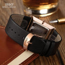 IBSO Classic Men's Fashion Watch Sleek Rectangle Dial Leather Strap