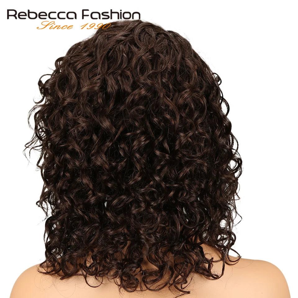 Rebecca Peruvian Loose Curly Lace Wig - 14" Bold Sassy Curl Human Hair Wig for Black Women  ourlum.com   