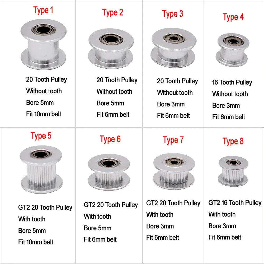 GT2 Idler Timing Pulley: Precision Design for 3D Printer Parts  ourlum.com   