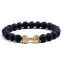 Fitness Charm Bracelet Set: Stylish Natural Stone Beads