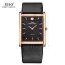 IBSO Classic Men's Fashion Watch Sleek Rectangle Dial Leather Strap