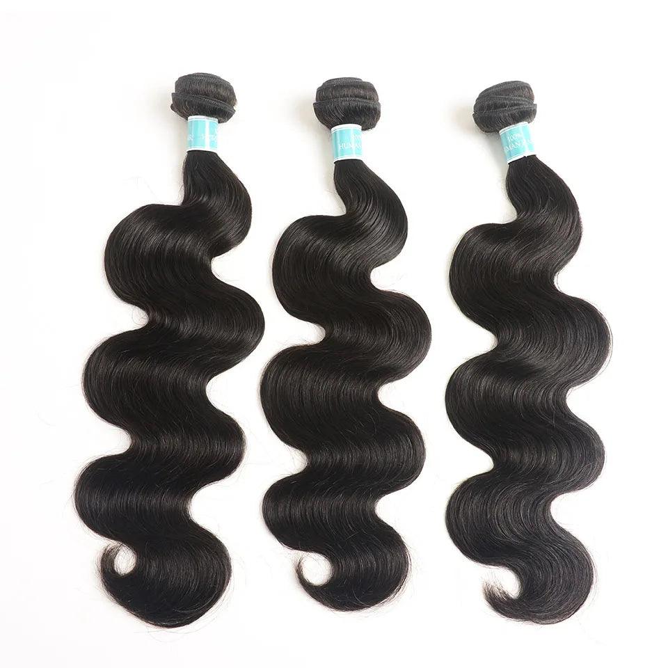 Luxurious Malaysian Body Wave Human Hair Extensions Bundle Set - Remy Weave, 12-28 Inch Natural Color  ourlum.com   