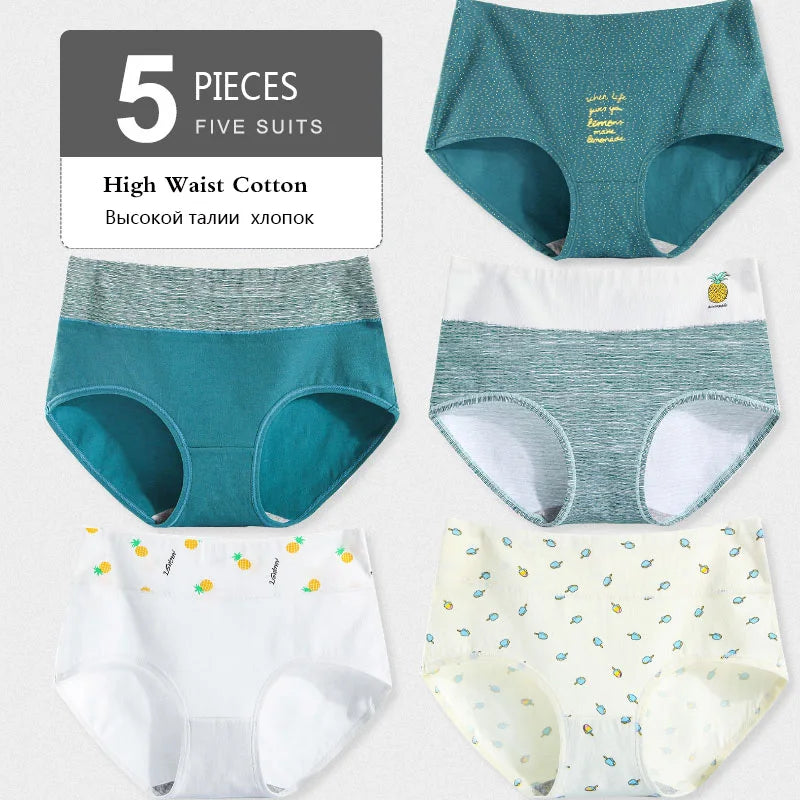 High Waist Cotton Panties Set - Breathable Body Shaping Underwear for Women  Our Lum   