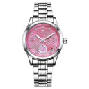 Luxury Women's Automatic Mechanical Sports Watch with Waterproof Design  OurLum.com Silver Pink  