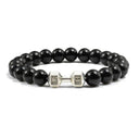 Fitness Charm Bracelet Set: Stylish Natural Stone Beads