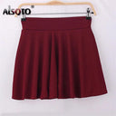 ALSOTO Elastic Waist Midi Skirt Effortless Style Upgrade