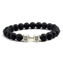 Fitness Charm Bracelet Set: Stylish Natural Stone Beads