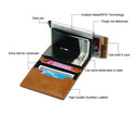 DIENQI Carbon RFID Wallet Male Mini Slim Money Card Holder