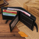 Vintage Cow Leather Zipper Wallet with Free Engraving Gift