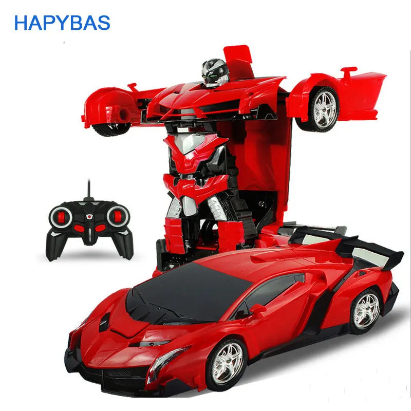 Transforming RC Car Robot Sports Vehicle Drift Toy for Boys - Remote Control Deformation Car with Flashing Lights and Long Flight Time  ourlum.com   