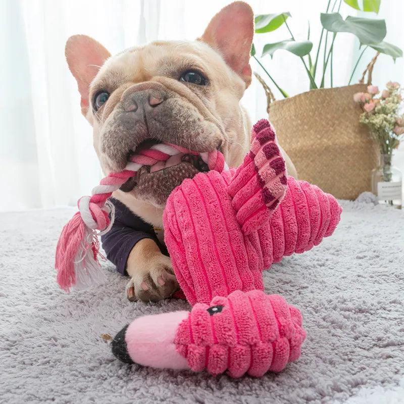 Cute Pink Flamingo Interactive Dog Toy: Reduce Boredom, Engage Playful Dogs  ourlum.com   