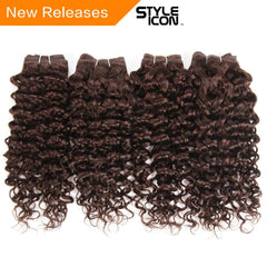 Luxurious Brazilian Curly Hair Bundle: Color 4 Voluminous Extensions