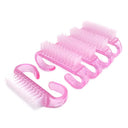 10 Pcs/Lot Acrylic Nail Brush 4 Color Nail Art Manicure Pedicure Soft Remove Dust Plastic Cleaning Nail Brushes File Tools Set  ourlum.com Pink  