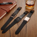 IBSO Classic Men's Fashion Watch Sleek Rectangle Dial Leather Strap