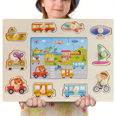 Montessori Wooden Puzzle Set: Enhance Creative Learning & Play