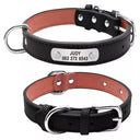 Personalized Leather Dog Collar with ID for Small to Large Pets  ourlum.com black S 