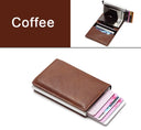 DIENQI Carbon RFID Wallet Male Mini Slim Money Card Holder