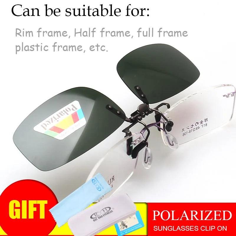 Versatile Polarized Clip-On Sunglasses for Prescription Glasses - UV Protection for Men & Women