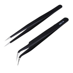 Precision Anti-static Tweezers Set - Stainless Steel Electronics Repair Kit