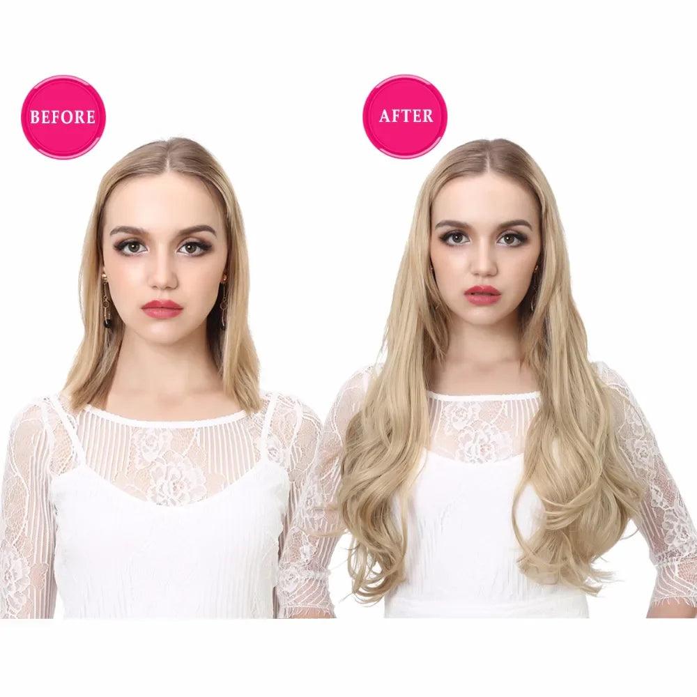 Synthetic U Part Blonde Hair Extension: Instant Volume & Length