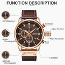 CURREN Leather Military Watch: Stylish Quartz Wristwatch for Men  ourlum.com   