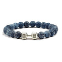 Fitness Charm Bracelet Set: Stylish Natural Stone Beads