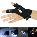 1 Pair Right and Left Charged Gloves Outdoor Hiking Fingerless Gloves with LED Light