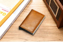 DIENQI Carbon RFID Wallet Male Mini Slim Money Card Holder