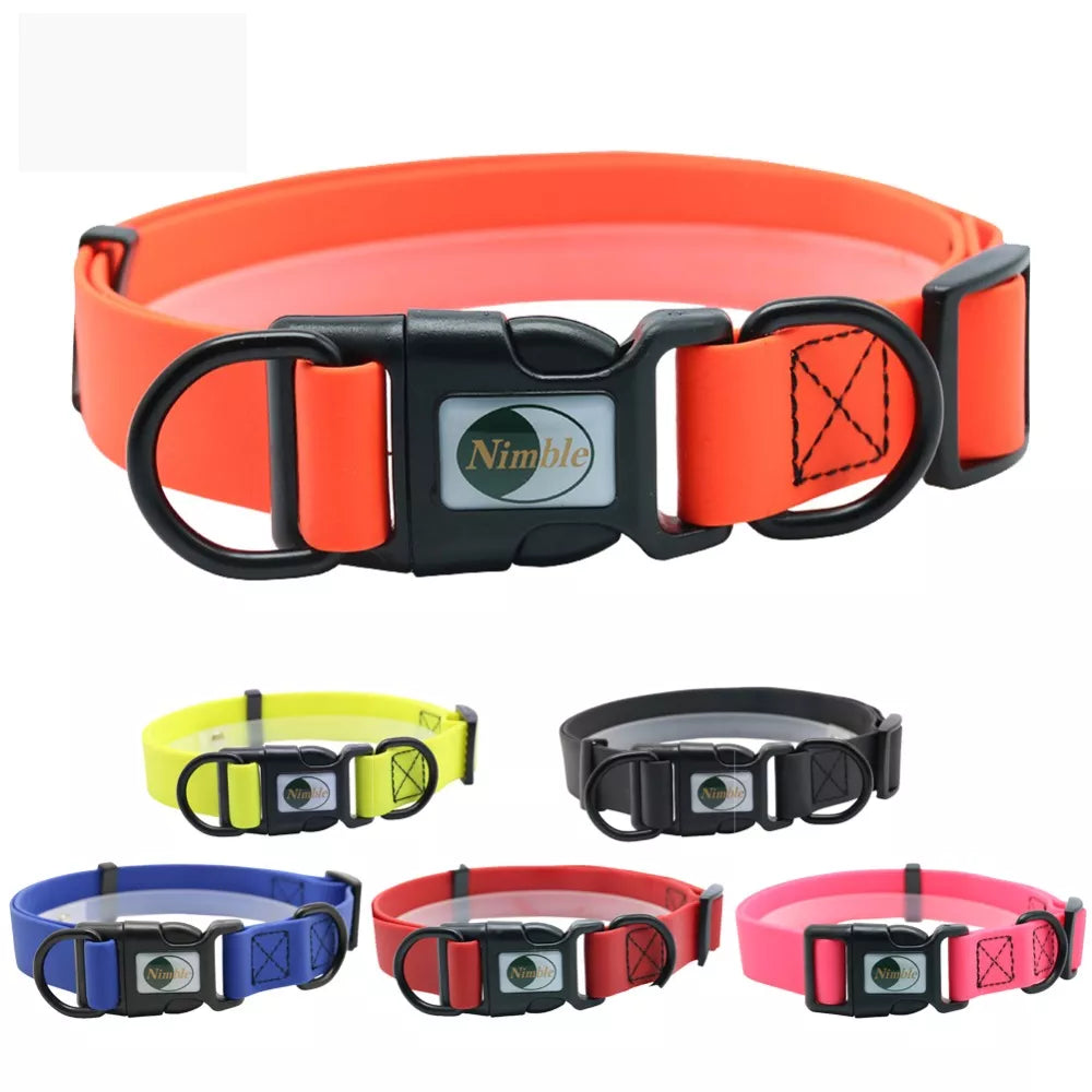 Pet Waterproof Collar: Adjustable Size, Easy to Clean, Customizable ID Tags - Available in Various Colors  ourlum.com   