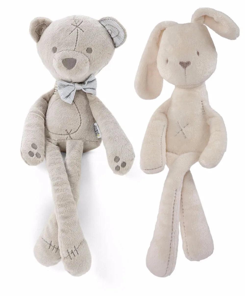 Baby Soft Plush Rabbit Bunny & Bear Sleeping Mate Stuffed Animals - Safe & Cuddly  ourlum.com   