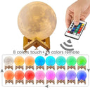 3D Moon Lamp Printed Night Light Remote Control/Touch LED Lunar Moonlight Globe Ball with Wood Stand Base for Kids Bedroom  ourlum.com 4CM-Keychain 16 Colors Remote 