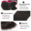 Premium Brazilian Straight Human Hair Bundle Set with Closure