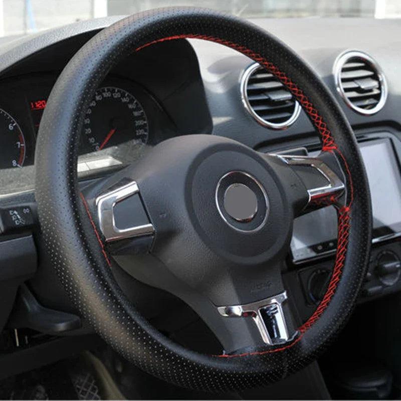 Soft Artificial Leather Steering Wheel Cover: Stylish Car Interior Upgrade  ourlum.com   