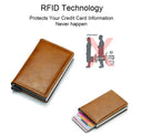 DIENQI Carbon RFID Wallet Male Mini Slim Money Card Holder