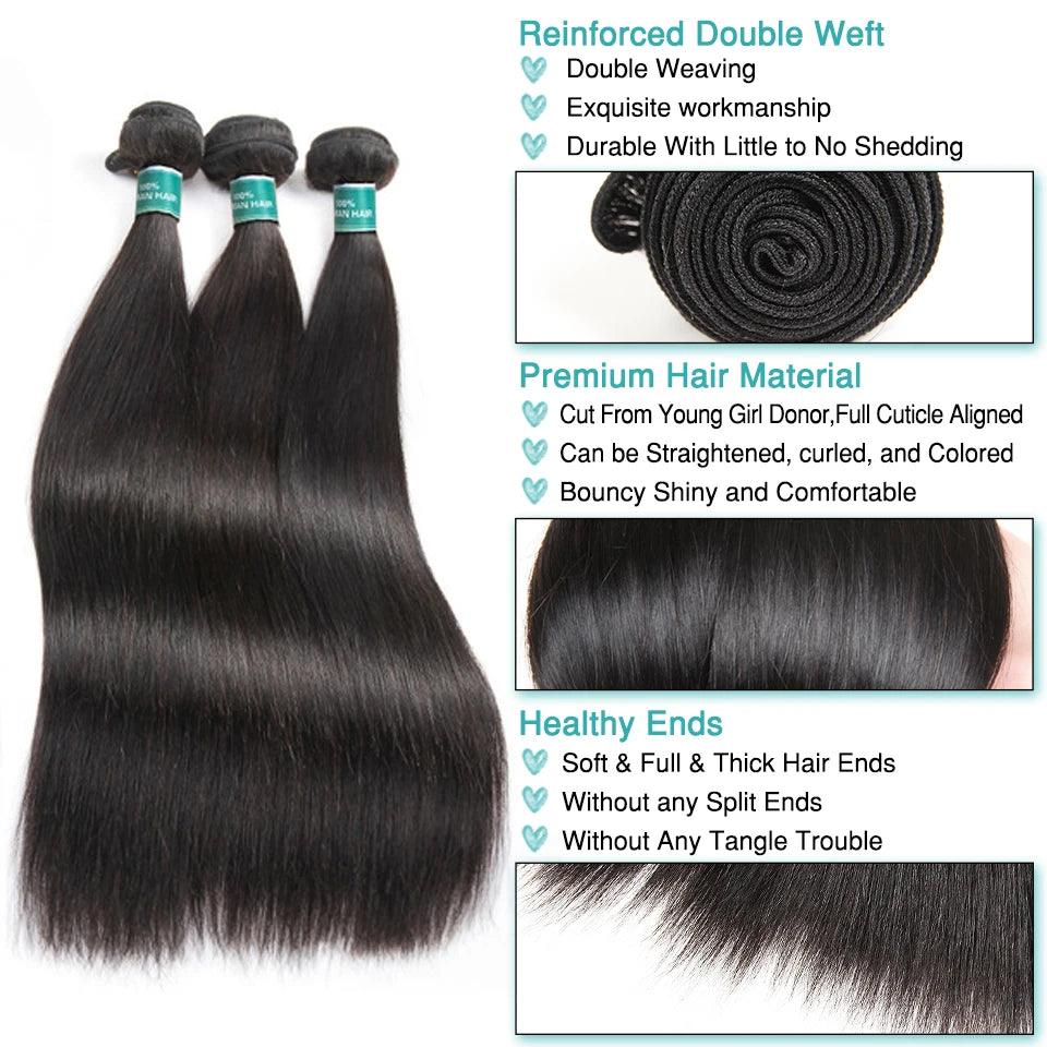 ALI GRACE Malaysian Straight Hair Bundle - Premium Remy Human Hair Extension  ourlum.com   