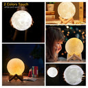 3D Moon Lamp Printed Night Light Remote Control/Touch LED Lunar Moonlight Globe Ball with Wood Stand Base for Kids Bedroom  ourlum.com   